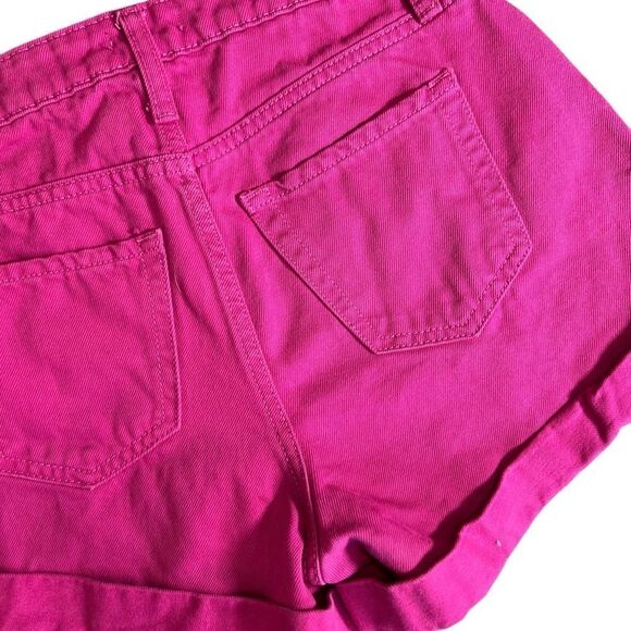 Wild Fable Highest Rise Mom Jean Shorts Size 14/32 Pink Fuchsia Rolled Hem - Picture 4 of 15